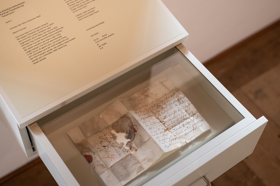 Highlight Exponat: Brief eines Arbeiters um 1823, der damals im Blaahaus gewohnt hat.