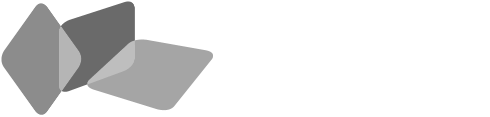 Schrift-Bild-Logo der Landesstelle für die nichtstaatlichen Museen Bayern (Bildlogo besteht aus dynamisch aufgefächerten, dreiblättrigen, sich teilweise überlappende Rauten mit runden Ecken)